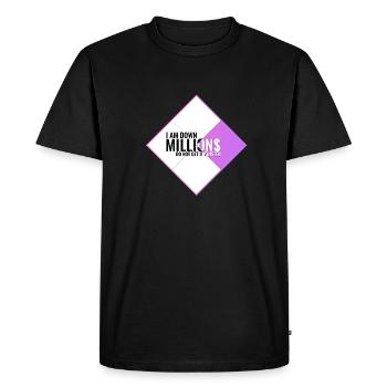I Am Down Millions - Tile Shapes White Purple/Pink - Men's Premium Organic T-Shirt - black - Front - Nico (187cm)
