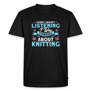 Knitting Knitting Lovers Knitting Gift - Men's Premium Organic T-Shirt - black - Front - Nico (187cm)