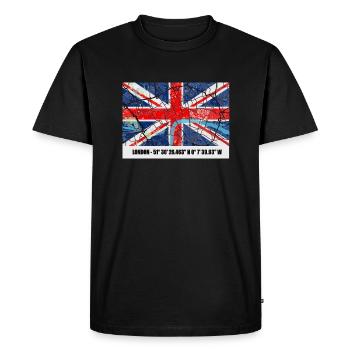 Londres - T-shirt Premium bio Homme - noir - Devant - Nico (187cm)