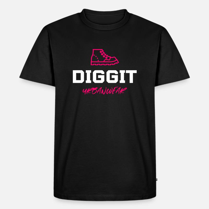 DIGGIT Classic Logo - Männer Premium Bio T-Shirt - Schwarz