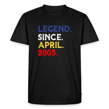 Legend since 2005 April - Männer Premium Bio T-Shirt - Schwarz - Vorne - Nico (187cm)