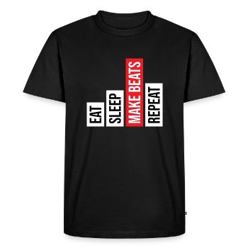 Eat, sleep, create beats, repeat, music producer - Men's Premium Organic T-Shirt - black - Front - Nico (187cm)