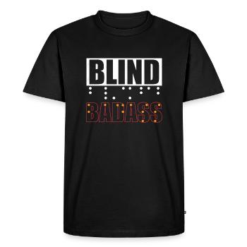 Blind Badass Braille Dots Impaired Blindness - Men's Premium Organic T-Shirt - black - Front - Nico (187cm)