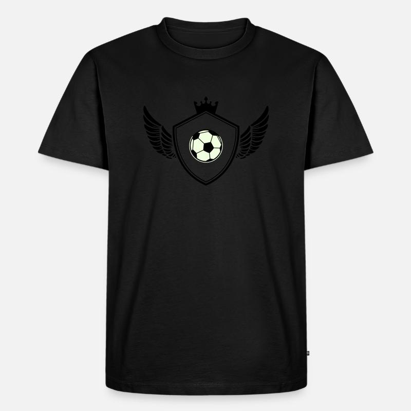 fussball wappen - Männer Premium Bio T-Shirt - Schwarz