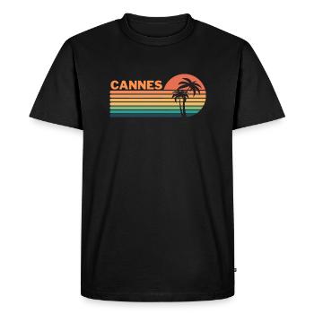 Cannes - T-shirt Premium bio Homme - noir - Devant - Nico (187cm)