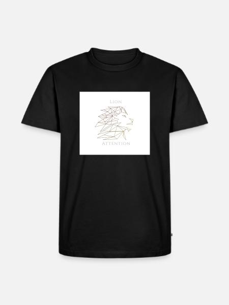 LION ATTENTION Classic Edition - Männer Premium Bio T-Shirt - Schwarz