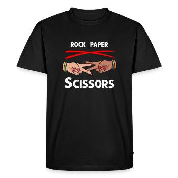 Ciseaux en papier rock drôle Lesbian Pride LGBT - T-shirt Premium bio Homme - noir - Devant - Nico (187cm)
