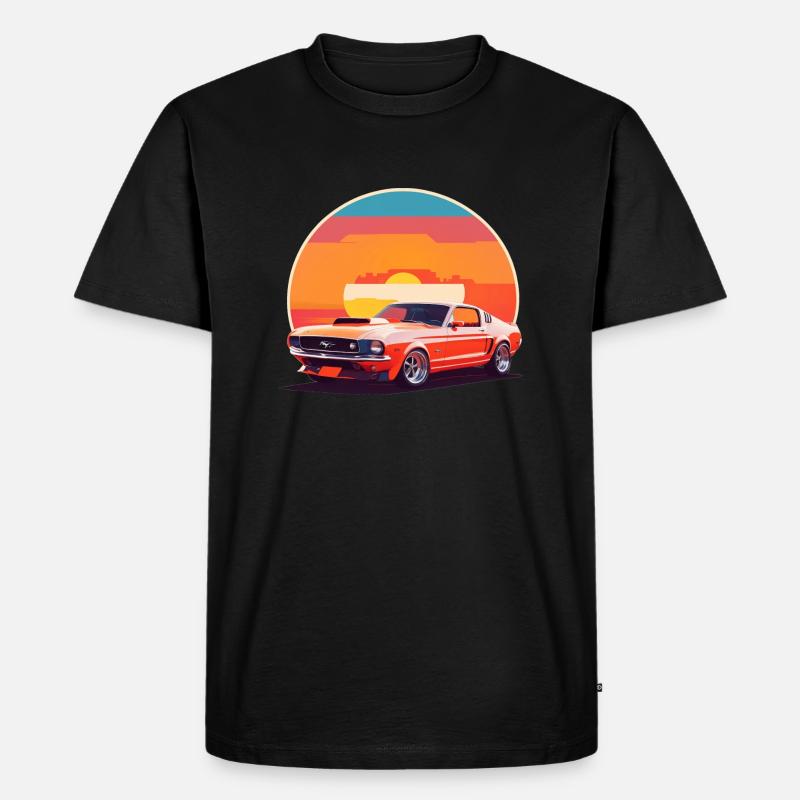 Retro Speed - Männer Premium Bio T-Shirt - Schwarz