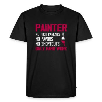 Painter - No Rich Parents Job Profession - Men's Premium Organic T-Shirt - black - Front - Nico (187cm)
