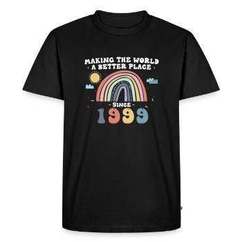 Rendre le monde meilleur depuis 1999, 24e - T-shirt Premium bio Homme - noir - Devant - Nico (187cm)