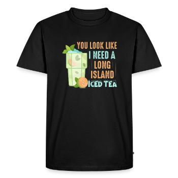 Vous avez l’air d’avoir besoin d’un Alcoho au thé glacé de Long Island - T-shirt Premium bio Homme - noir - Devant - Nico (187cm)