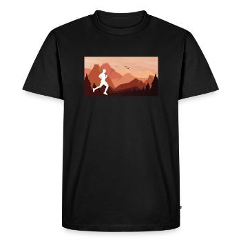 Trail Run Ultra Running Mountain Trekking Running - Men's Premium Organic T-Shirt - black - Front - Nico (187cm)