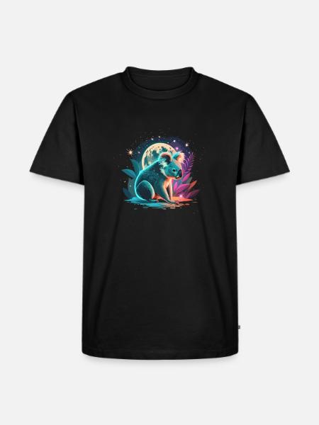 Magischer Koala im Mondschein - Männer Premium Bio T-Shirt - Schwarz