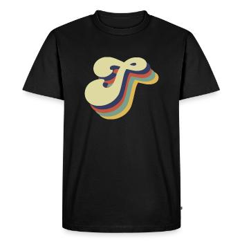 Retro Letter T - Men's Premium Organic T-Shirt - black - Front - Nico (187cm)