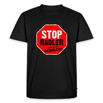 Radler ist Bierquälerei - Männer Premium Bio T-Shirt - Schwarz - Vorne - Nico (187cm)