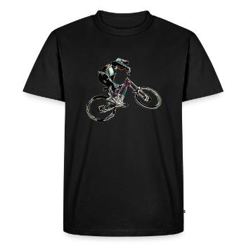 vtt descente - T-shirt Premium bio Homme - noir - Devant - Nico (187cm)