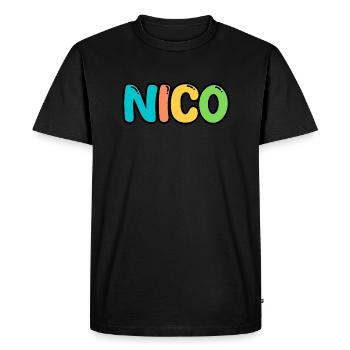 Nom - Nico - T-shirt Premium bio Homme - noir - Devant - Nico (187cm)