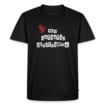 Love my autistic girlfriend - Men's Premium Organic T-Shirt - black - Front - Nico (187cm)