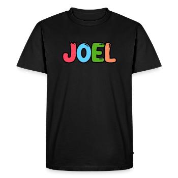 Name - Joel - Men's Premium Organic T-Shirt - black - Front - Nico (187cm)
