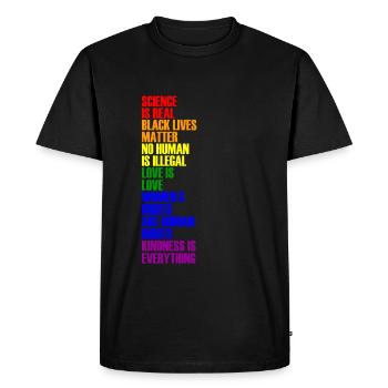 Kidness is everything - Love is love - Quotes - Men's Premium Organic T-Shirt - black - Front - Nico (187cm)