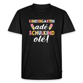 1 Grade School Child Back to School Kindergarten Kita E - Men's Premium Organic T-Shirt - black - Front - Nico (187cm)