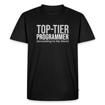 Top programmer (according to my mom) - Men's Premium Organic T-Shirt - black - Front - Nico (187cm)