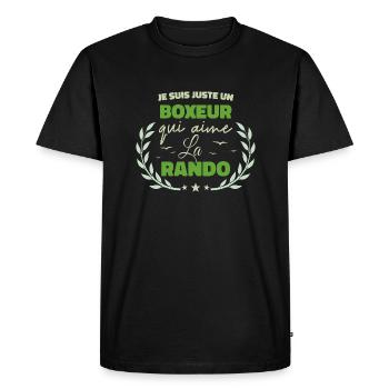 Fier d’être Boxeur et Passionné de la Rando - T-shirt Premium bio Homme - noir - Devant - Nico (187cm)