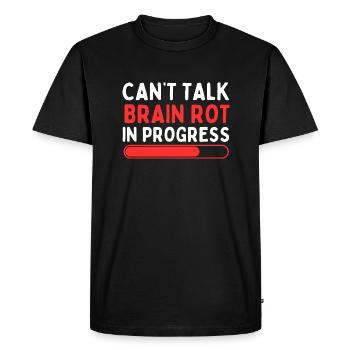 Brain Rot in Progress - Men's Premium Organic T-Shirt - black - Front - Nico (187cm)