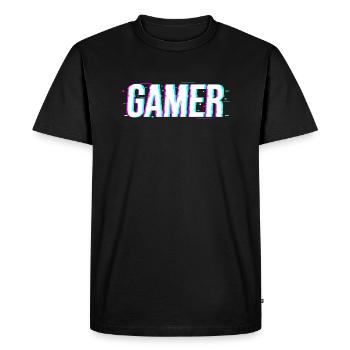 Gamer gambler glitch - Men's Premium Organic T-Shirt - black - Front - Nico (187cm)