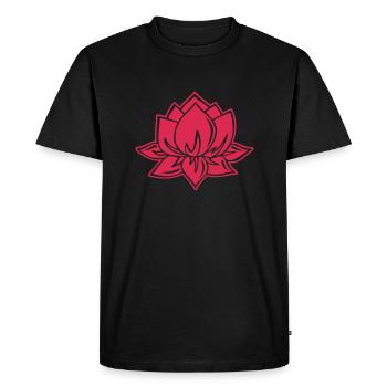 Lotus, Buddha, Mediation, Erleuchtung, Yoga, Om - T-shirt Premium bio Homme - noir - Devant - Nico (187cm)