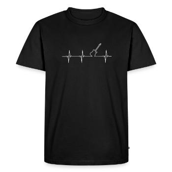 Guitare Heartbeat - T-shirt Premium bio Homme - noir - Devant - Nico (187cm)