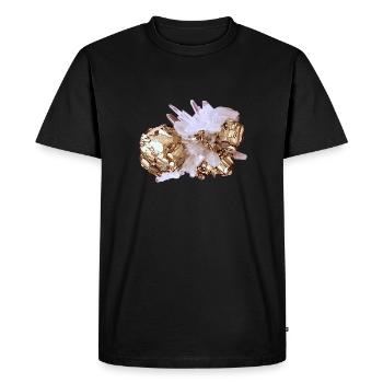 Quartz pyrite cristal minéral chat or - T-shirt Premium bio Homme - noir - Devant - Nico (187cm)