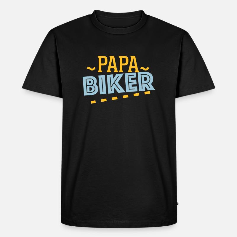 Papa Biker - - Männer Premium Bio T-Shirt - Schwarz