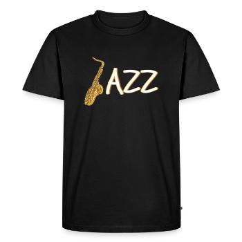 Cadeau de chemise de saxophoniste de saxophone de JAZZ - T-shirt Premium bio Homme - noir - Devant - Nico (187cm)