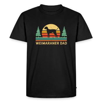 Weimaraner Dad Shirt T-shirt rétro pour chien Weimaraner - T-shirt Premium bio Homme - noir - Devant - Nico (187cm)