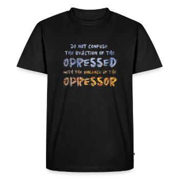Phrases de résistance - T-shirt Premium bio Homme - noir - Devant - Nico (187cm)