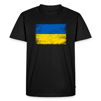 Drapeau ukrainien drapeau ukrainien pour les patriotes - T-shirt Premium bio Homme - noir - Devant - Nico (187cm)
