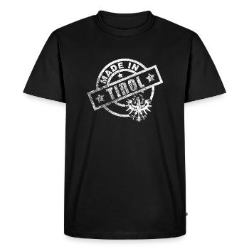 Fabriqué en dialecte tyrol Armoiries Eagle Gift - T-shirt Premium bio Homme - noir - Devant - Nico (187cm)