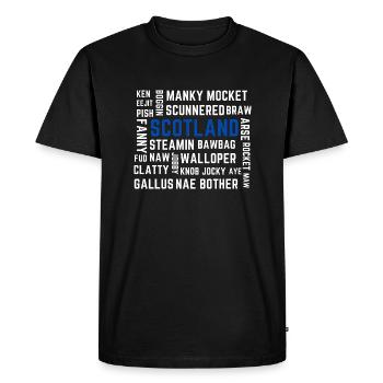 Scottish Lingo - Men's Premium Organic T-Shirt - black - Front - Nico (187cm)
