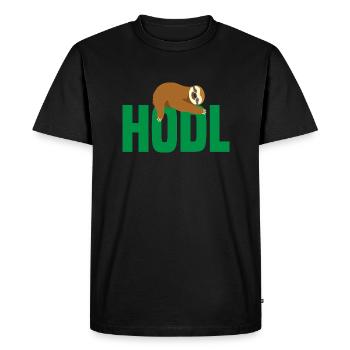 Fautier avec Bitcoin, Hodl - T-shirt Premium bio Homme - noir - Devant - Nico (187cm)