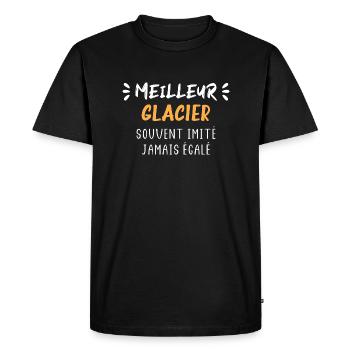 Souvent imité jamais égalé meilleur glacier - T-shirt Premium bio Homme - noir - Devant - Nico (187cm)