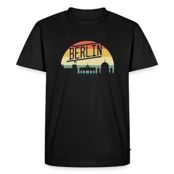 Vintage 80s Retro Berlin Allemagne - T-shirt Premium bio Homme - noir - Devant - Nico (187cm)