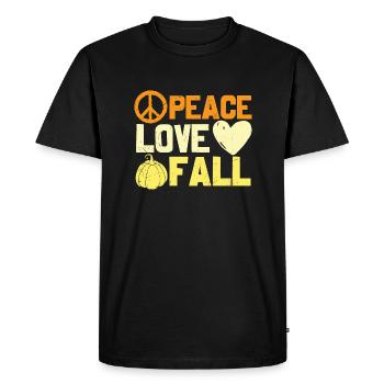 Peace Love Fall Happy Fall - Men's Premium Organic T-Shirt - black - Front - Nico (187cm)