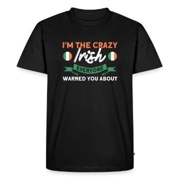 Ireland Irish Flag Irish Wife Gift - Men's Premium Organic T-Shirt - black - Front - Nico (187cm)