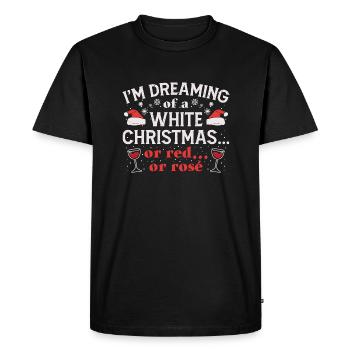Merry Christmas White Christmas Wine Glass Wine - Men's Premium Organic T-Shirt - black - Front - Nico (187cm)