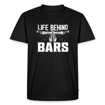 La vie derrière les barreaux Vélo - T-shirt Premium bio Homme - noir - Devant - Nico (187cm)