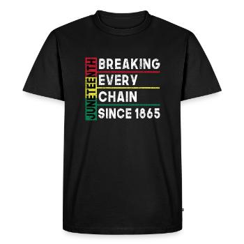 JuneTeenth Briser toutes les chaînes depuis 1865 - T-shirt Premium bio Homme - noir - Devant - Nico (187cm)