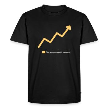 Mood Weekend - Cadeau Courbe Augmentée - T-shirt Premium bio Homme - noir - Devant - Nico (187cm)