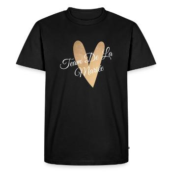 Team de la mariée coeur doré - T-shirt Premium bio Homme - noir - Devant - Nico (187cm)