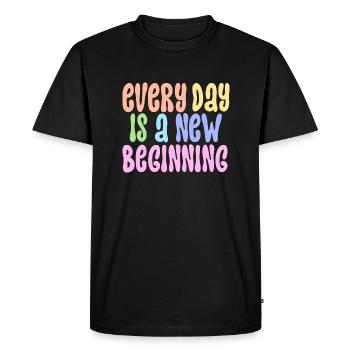 Chaque jour est un nouveau départ - T-shirt Premium bio Homme - noir - Devant - Nico (187cm)